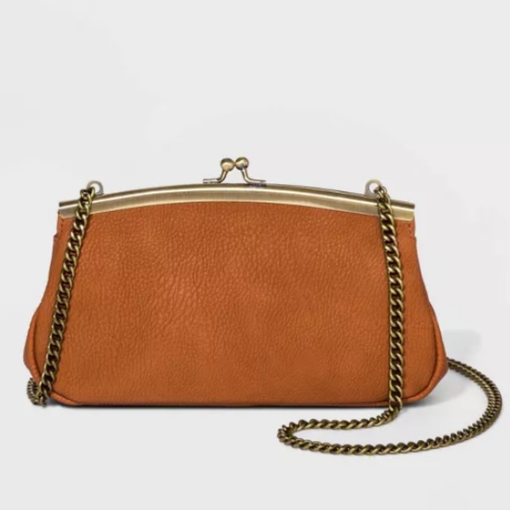 Crossbody Cognac Coin Purse